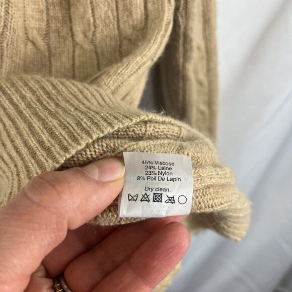 J. Crew Camel-Colour Wool-Blend Cable Knit Sweater Womens Size S - Picture 3 of 8